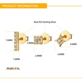 S925 Sterling Silver Stud Earring 3pcs/Set Zircon Ear Rings for Women