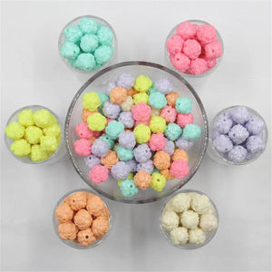 100pcs 14mm Mixed Acrylic Rose Flower Beads Jewelry Accessory
