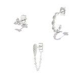 Colorful Zircon Charm Dangle Earrings Set Crystal Flower Heart