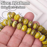 12x8mm Faceted Opaque Lampwork Glass Spacer Beads