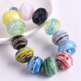 12x8mm Faceted Opaque Lampwork Glass Spacer Beads