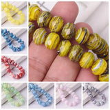 12x8mm Faceted Opaque Lampwork Glass Spacer Beads