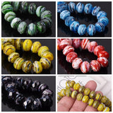 12x8mm Faceted Opaque Lampwork Glass Spacer Beads