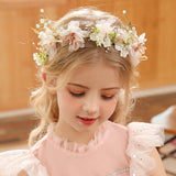 Bohemian Girls Pearl Hair Headdress Flower Wreath Headband
