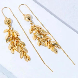 Wheat Tassel Ear Line Earrings Lucky Bead Jewelry Gift