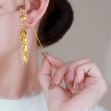 Wheat Tassel Ear Line Earrings Lucky Bead Jewelry Gift