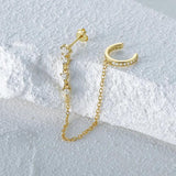 Sterling Silver Single-row Tassel Ear Clip Earrings For Women Girl