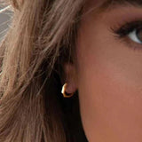 925 Silver Geometric Polygon Huggie Earrings 18K Plated Hoops
