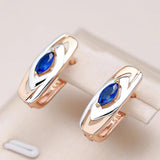 Kinel 585 Rose Mixed Natural Zircon Drop Earrings for Women