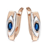 Kinel 585 Rose Mixed Natural Zircon Drop Earrings for Women