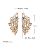 Rose Plated Zircon Clip Earrings Twig Hearts & Arrows Fine Hoops
