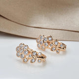 Rose Plated Zircon Clip Earrings Twig Hearts & Arrows Fine Hoops