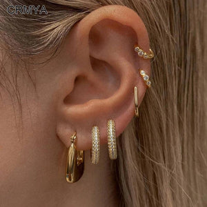CZ Zircon Plated Hoop Stud Dangle Earrings for Women
