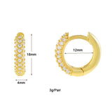 CZ Zircon Plated Hoop Stud Dangle Earrings for Women