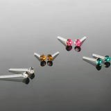 100 Pair Crystal Stud Earrings Set Girl Baby Plastic Mini Jewelry Birthday Gift