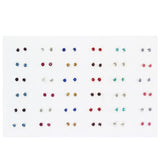 100 Pair Crystal Stud Earrings Set Girl Baby Plastic Mini Jewelry Birthday Gift