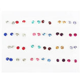 100 Pair Crystal Stud Earrings Set Girl Baby Plastic Mini Jewelry Birthday Gift