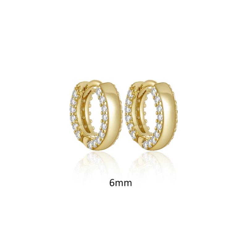 925 Sterling Silver Small Hoop Earrings 12mm Circle Round Huggie Piercing