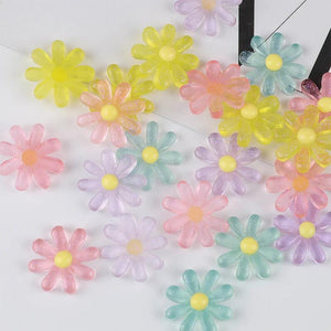 Daisy Flower Acrylic Beads Phone Chain Bracelet Earrings Hair Acc