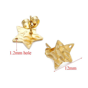 10pcs Stainless Steel Embossed Earrings Stud Settings DIY Jewelry Making
