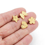 10pcs Stainless Steel Embossed Earrings Stud Settings DIY Jewelry Making