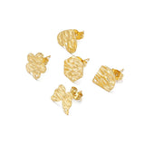 10pcs Stainless Steel Embossed Earrings Stud Settings DIY Jewelry Making