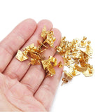 10pcs Stainless Steel Embossed Earrings Stud Settings DIY Jewelry Making