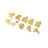 10pcs Stainless Steel Embossed Earrings Stud Settings DIY Jewelry Making