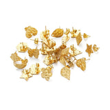 10pcs Stainless Steel Embossed Earrings Stud Settings DIY Jewelry Making