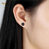 Solid Steel Ball Earrings Set Stainless Steel Ear Piercing Stud Jewelry
