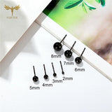 Solid Steel Ball Earrings Set Stainless Steel Ear Piercing Stud Jewelry