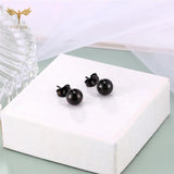 Solid Steel Ball Earrings Set Stainless Steel Ear Piercing Stud Jewelry
