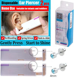 2PCS Sterilized Ear Nail Gun Disposable Aseptic Portable Piercing Tools
