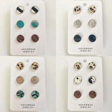 Mini Leather Dot Earrings Set for Women Multitudinous Stud Jewelry