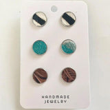Mini Leather Dot Earrings Set for Women Multitudinous Stud Jewelry