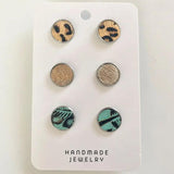 Mini Leather Dot Earrings Set for Women Multitudinous Stud Jewelry