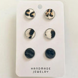 Mini Leather Dot Earrings Set for Women Multitudinous Stud Jewelry