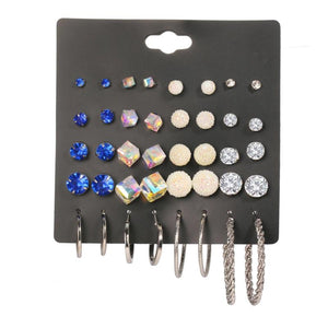 Acrylic Stud Earrings Set Flower Geometric Circle Alloy Wedding Jewelry