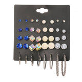 Acrylic Stud Earrings Set Flower Geometric Circle Alloy Wedding Jewelry