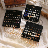 Acrylic Stud Earrings Set Flower Geometric Circle Alloy Wedding Jewelry