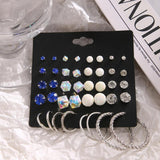 Acrylic Stud Earrings Set Flower Geometric Circle Alloy Wedding Jewelry