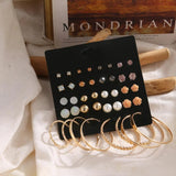 Acrylic Stud Earrings Set Flower Geometric Circle Alloy Wedding Jewelry