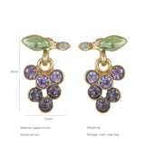 Anslow Small Purple Grapes Fruit Earrings for Girls