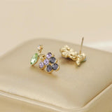 Anslow Small Purple Grapes Fruit Earrings for Girls