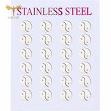 12 Pairs Chinese Tai Chi Earrings Stainless Steel Stud Set