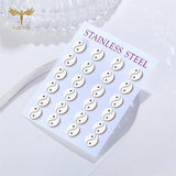 12 Pairs Chinese Tai Chi Earrings Stainless Steel Stud Set