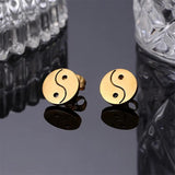 12 Pairs Chinese Tai Chi Earrings Stainless Steel Stud Set