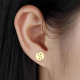 12 Pairs Chinese Tai Chi Earrings Stainless Steel Stud Set