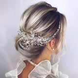Wedding Crystal Bride Hair Comb Rhinestone Pearl Bridal Hair Clip