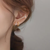 925 Silver 14K Twist Ring Stud Earrings Wedding Jewelry